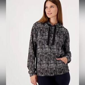 J Jason Wu | Knit Plaid Hoodie Sweatshirt Size M